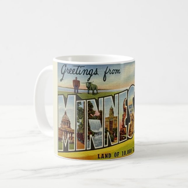 Carte postale Vieux voeux pour Minnesota Mug (Devant gauche)
