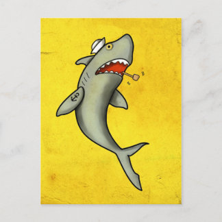 Carte Postale Vieux voilier requin