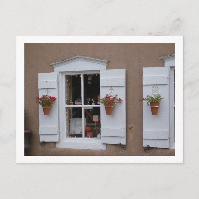 Carte Postale Vieux Windows Shutter Père Noël Fe Nouveau Mexique (Devant)