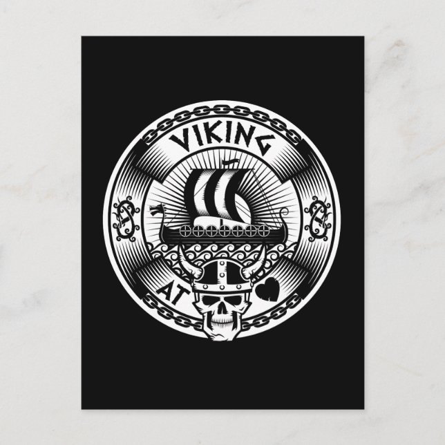 Carte Postale Viking au coeur (Devant)