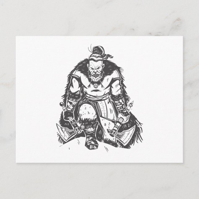 Carte Postale Viking avec haches (Devant)