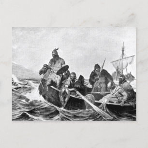 Carte Postale Vikings Landing in Islande Illustration (1909)