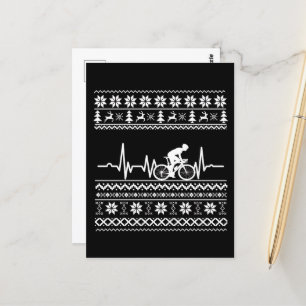 Carte Postale Vilain pull Joyeux Noël à vélo
