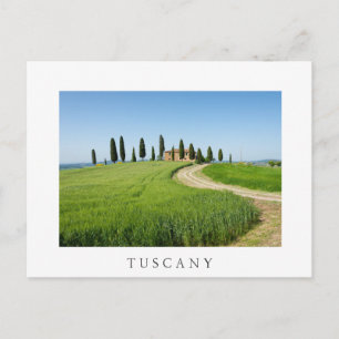 Carte Postale Villa ferme avec cyprès en Toscane