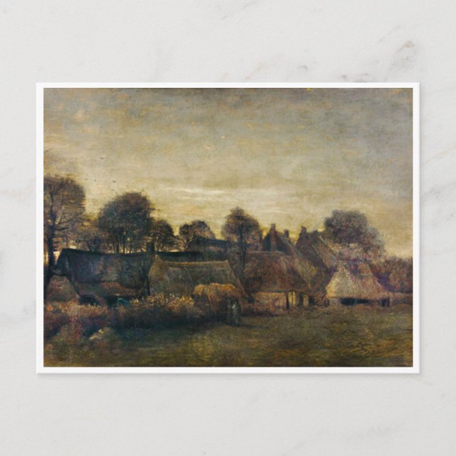 Carte Postale Village agricole à Twilight (1884) (Devant)