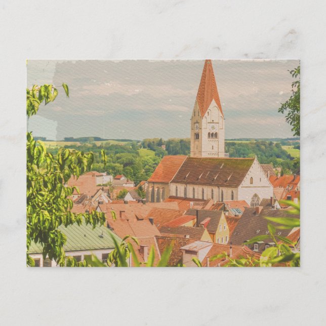 Carte Postale Village allemand de style vintage (Devant)