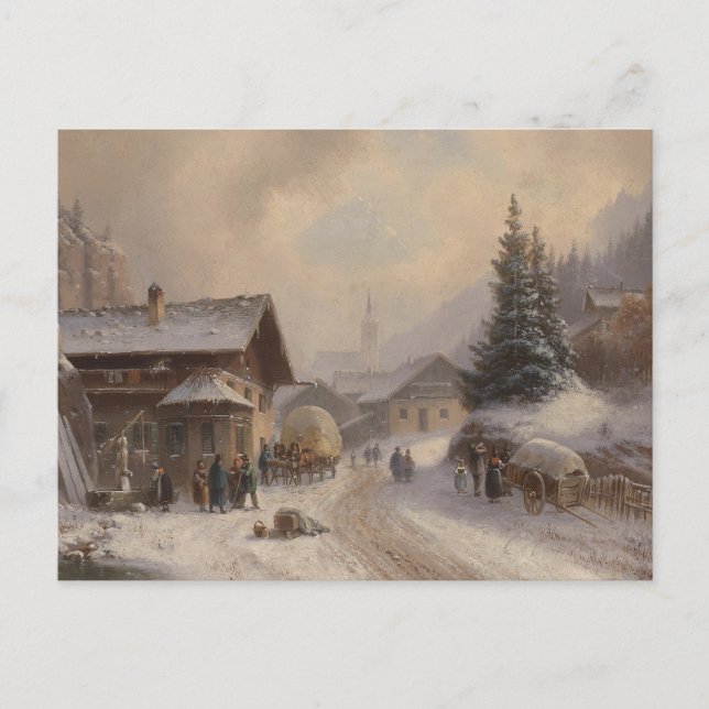 Carte Postale Village allemand en hiver (Devant)