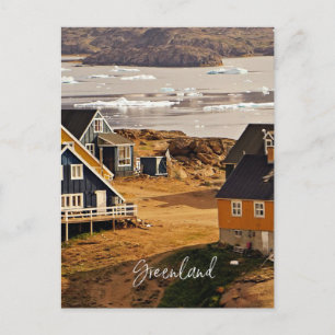 Carte Postale Village au Groenland, photographie de paysage scén