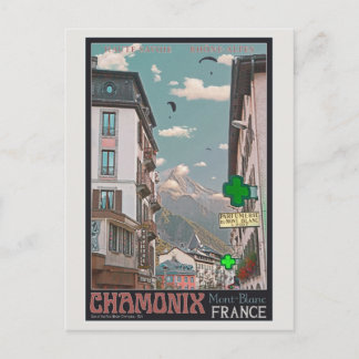 Carte Postale Village de Chamonix (noir)