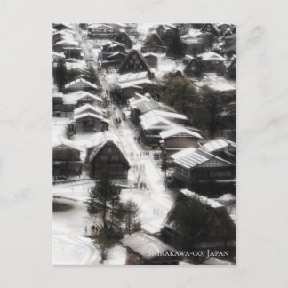 Carte Postale Village de neige de Shirakawago destination de voy