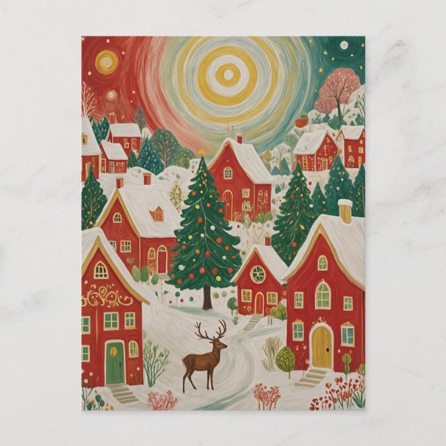 Carte Postale Village de Noël (Devant)