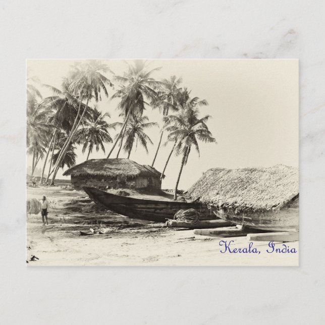 Carte Postale Village de pêcheurs du Kerala (Devant)