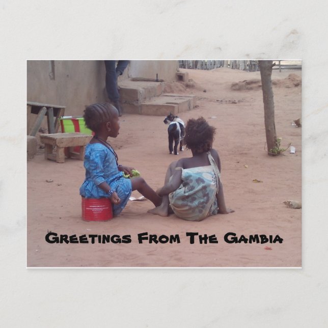 Carte Postale Village Enfants Gambie (Devant)