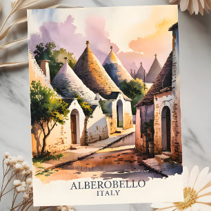 Carte Postale Village italien Trulli Vintage Alberobello Puglia