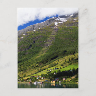 Carte Postale Village pittoresque au bord du fjord, Norvège