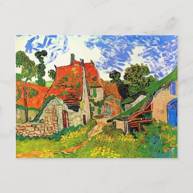 Carte Postale Village Rue Auvers Van Gogh Art Art (Devant)