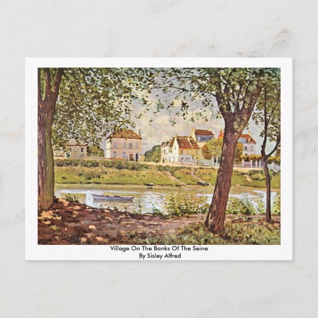 Carte Postale Village Sur Les Rives De La Seine Par Sisley Alfre (Devant)