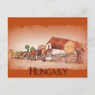 Carte Postale Village vintage de Hongrie