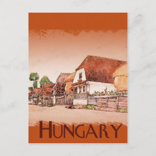 Carte Postale Village vintage de Hongrie