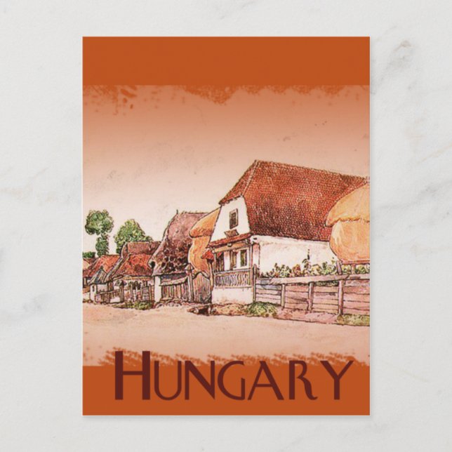 Carte Postale Village vintage de Hongrie (Devant)