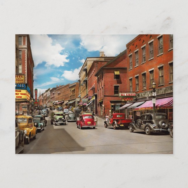 Carte Postale Ville - Brattleboro VT - Pas de parking sur Main S (Devant)