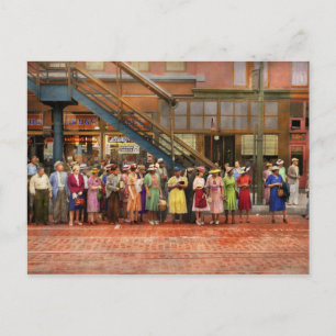 Carte Postale Ville - Chicago - En attente d'une voiture de rue 