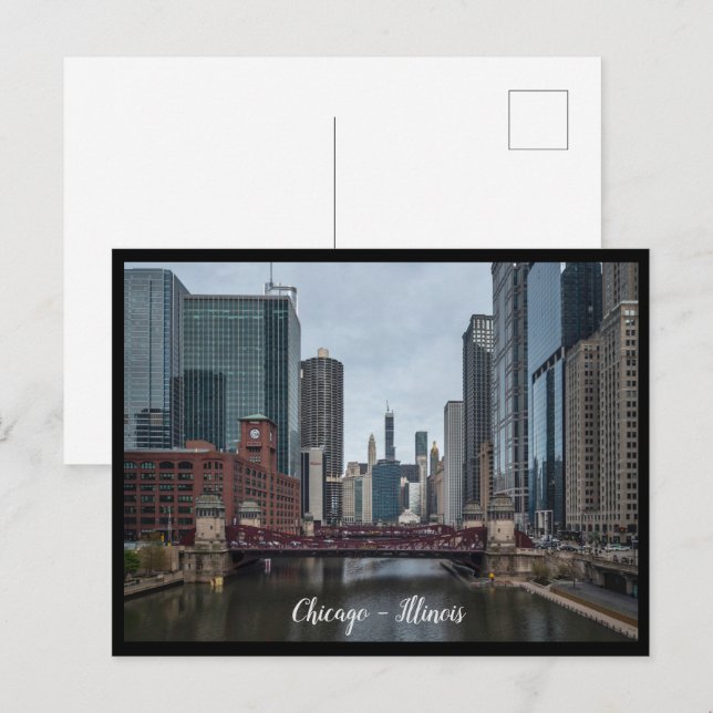 Carte Postale Ville de Chicago, Illinois (Devant / Derrière)