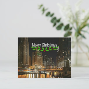 Carte Postale Ville de Chicago, Joyeux Noël,