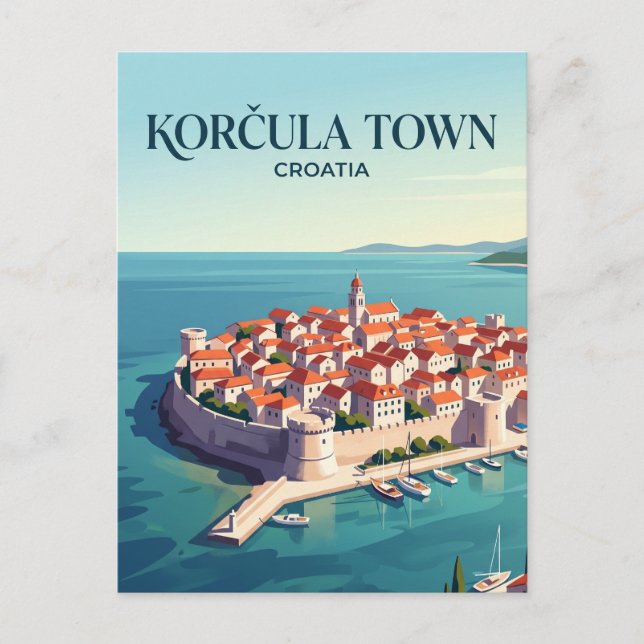Carte Postale Ville de Korčula Croatie (Devant)