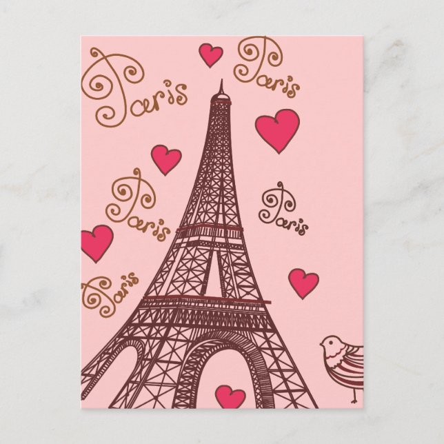 Carte Postale Ville de l'amour Paris (Devant)