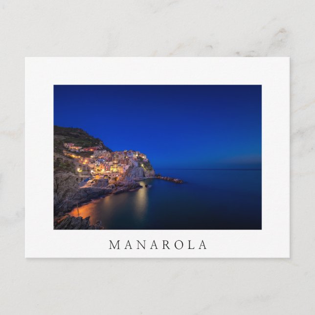 Carte Postale Ville de Manarola dans les Cinque Terre en soirée (Devant)