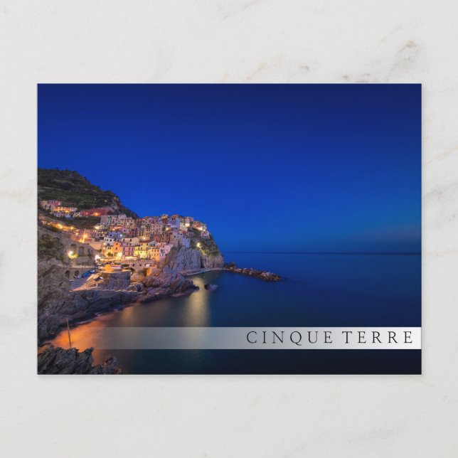 Carte Postale Ville de Manarola dans les Cinque Terre en soirée (Devant)