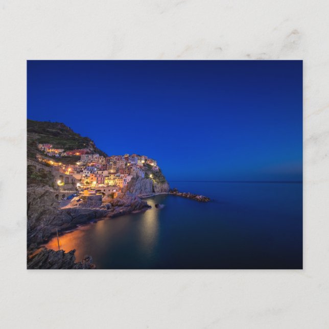 Carte Postale Ville de Manarola dans les Cinque Terre en soirée (Devant)