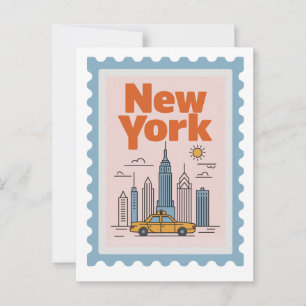 Carte Postale Ville de New York vintage Voyage Minimaliste Skyli