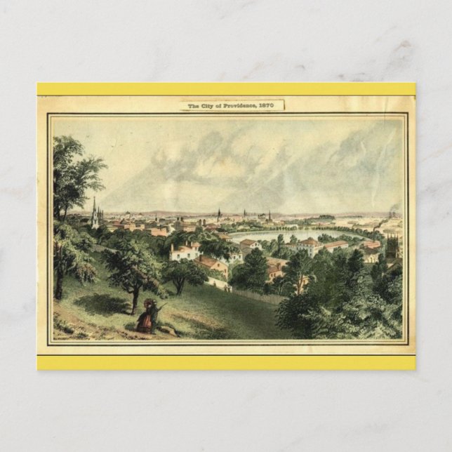 Carte Postale Ville de Providence en 1872 (Devant)