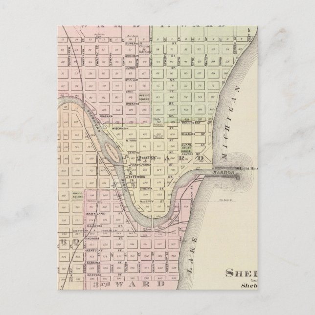 Carte Postale Ville de Sheboygan, siège du comté de Sheboygan Co (Devant)