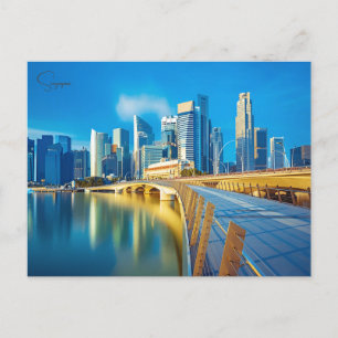 Carte Postale Ville de voyage vintage Singapour skyline retro