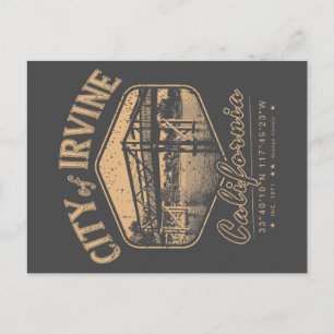 CARTE POSTALE VILLE D'IRVINE ORANGE CALIFORNIE VINTAGE
