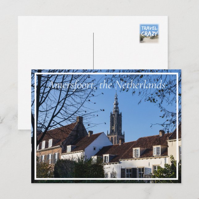 Carte Postale Ville du soir, Amersfoort, Pays-Bas (Devant / Derrière)