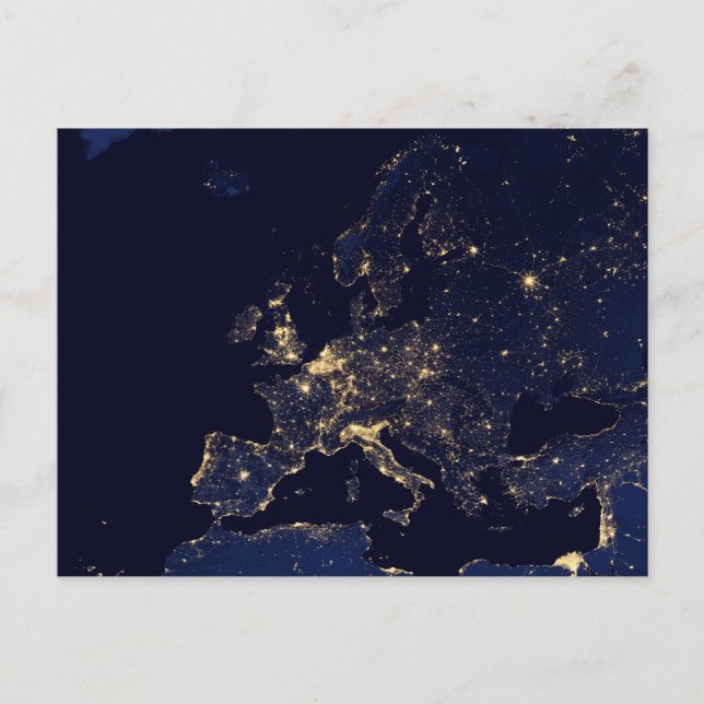 Carte Postale Ville Éclairante Dans Plusieurs Villes Européennes (Devant)