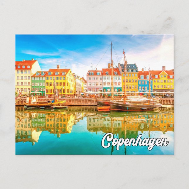 Carte Postale Ville Iconique De Copenhague, Danemark (Devant)