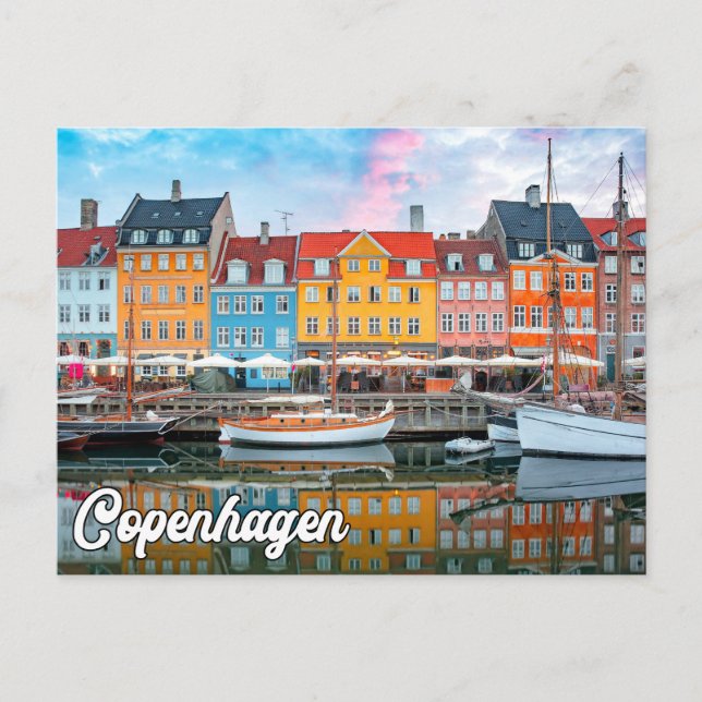 Carte Postale Ville Iconique De Copenhague, Danemark (Devant)