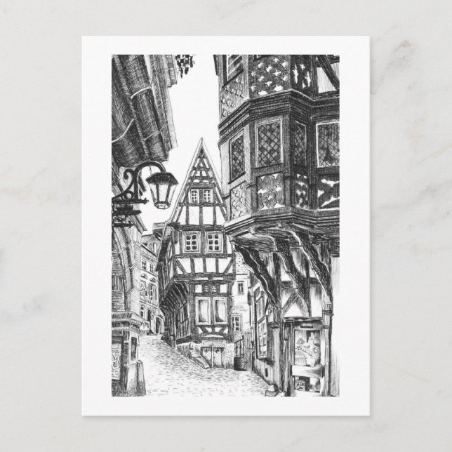 Carte Postale Ville médiévale (Devant)