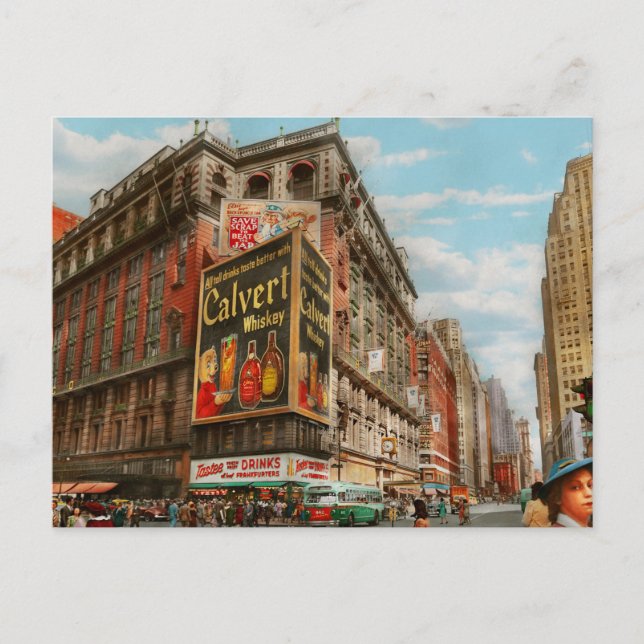 Carte Postale Ville - NY - Tastee's et Macy's 1942 (Devant)