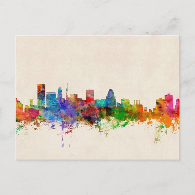 Carte Postale Ville Skyline du Maryland de Baltimore (Devant)