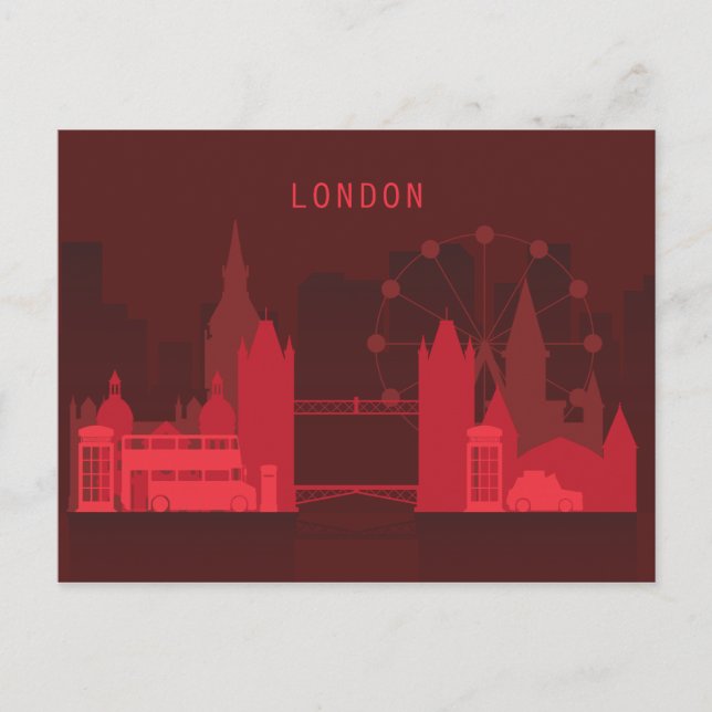 Carte Postale Ville Skyline | Londres, Angleterre (Devant)