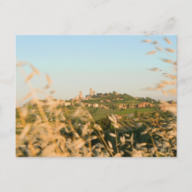 Carte Postale Ville sur une colline, San Gimignano, Province de  (Devant)