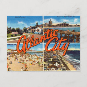 Carte Postale Ville vintage de l'Atlantique