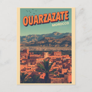 Carte Postale Ville vintage de Ouarzazate kasbah désert du Sahar