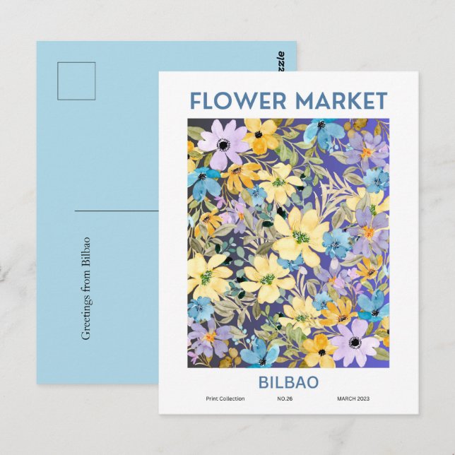 Carte Postale Villes du marché aux fleurs du monde Bilbao (Devant / Derrière)